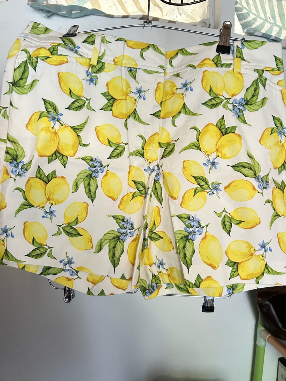 Talbots White Lemon-Print Bermuda Shorts